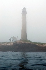Petit Manan Lighthouse in Dense Fog In Downeast Maine